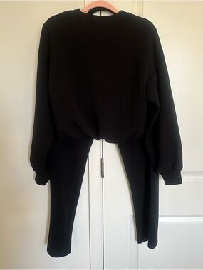 Bubble hem sweatshirt and matching sweatpants